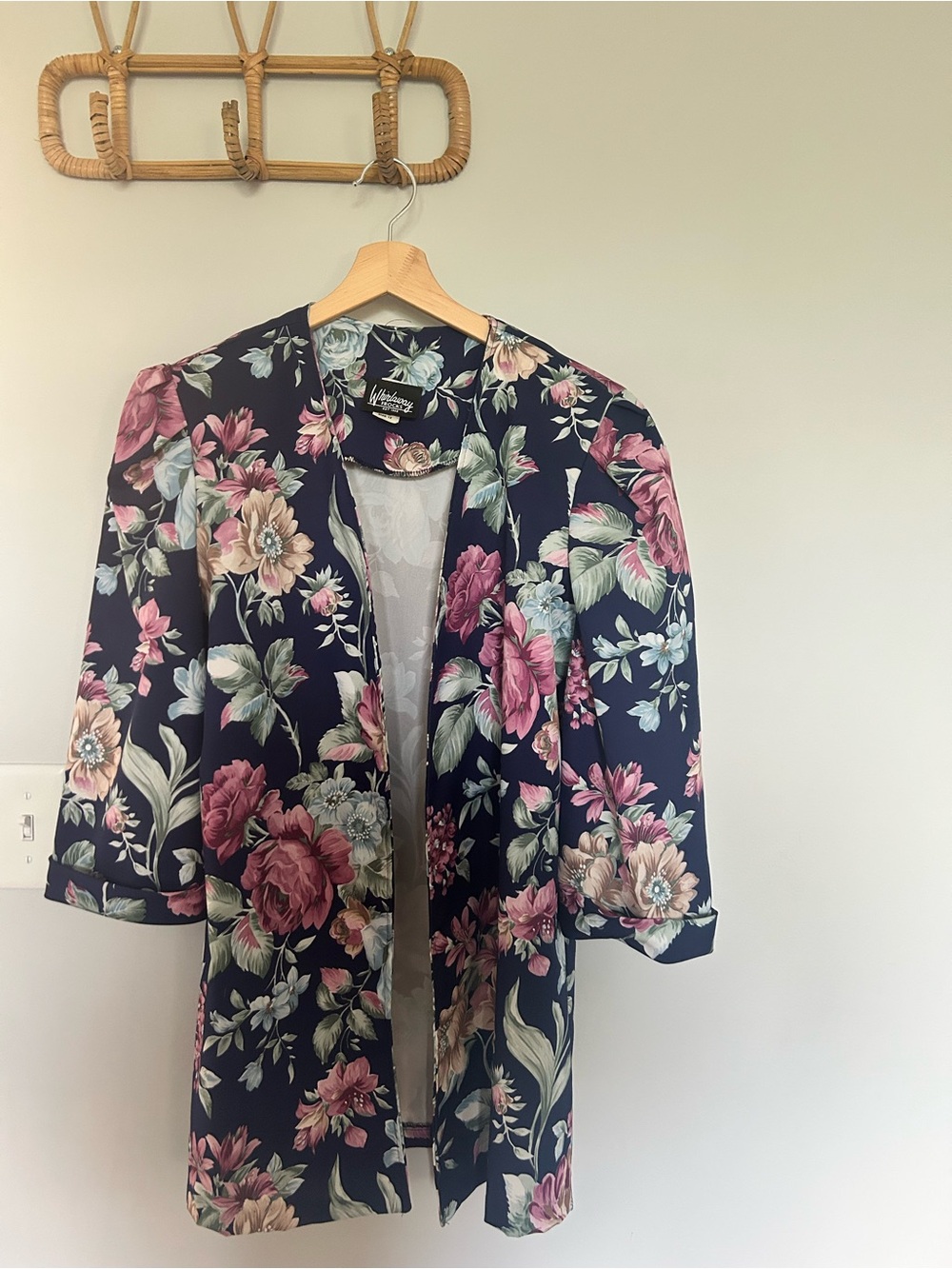 Whirlaway Frocks Navy Floral Dress with Blue and Pink Blooms